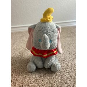 Disney Dumbo Plush Beanbag Elephant‎ Circus Collar Hat Stuffed Animal